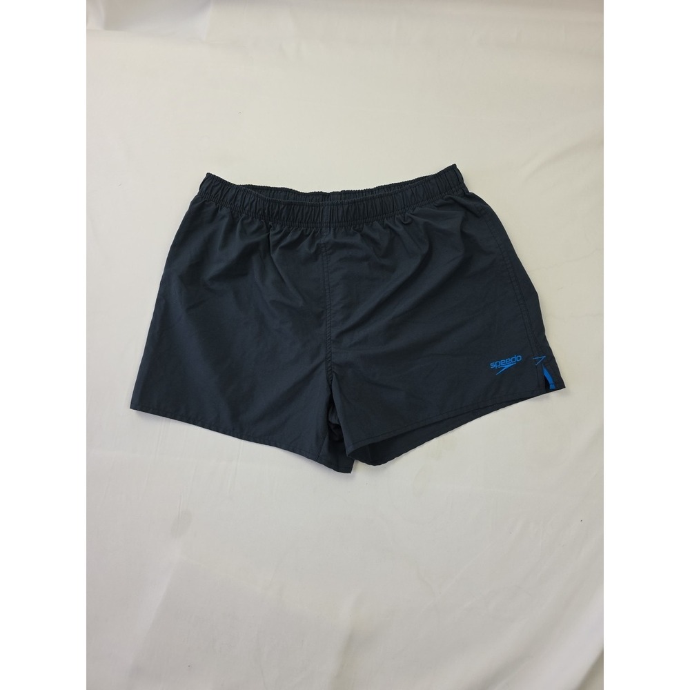Speedo Shorts Large Adult Dark Gray Blue Running Athletic Drawstring No Pockets